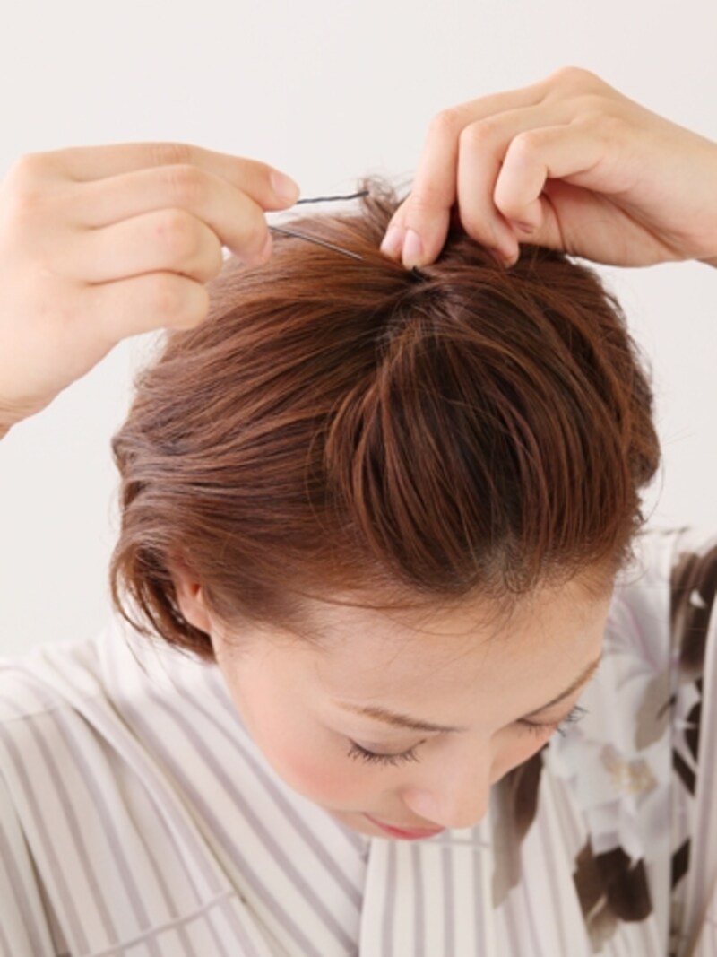 アメピンが見えないように縦に差し込む