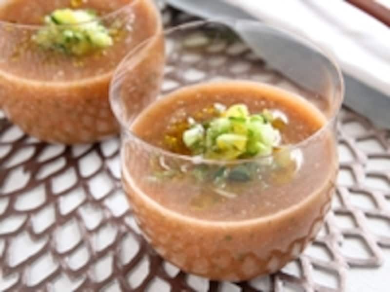 冷凍トマトで作る！簡単ガスパチョスープ
