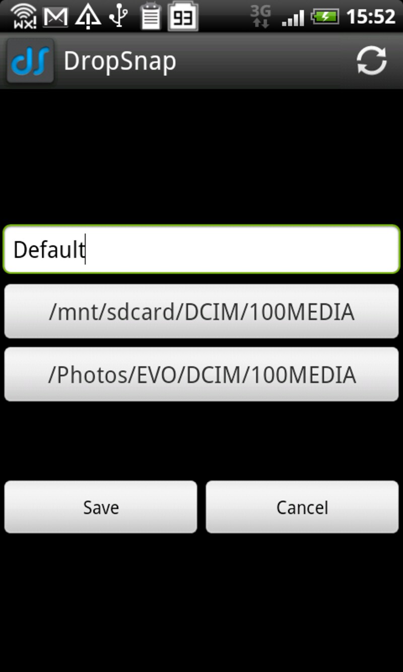 カメラアプリの保存場所を追加