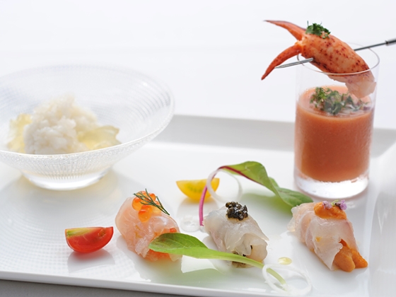 【前菜】平目の昆布締め&ラビオリ風