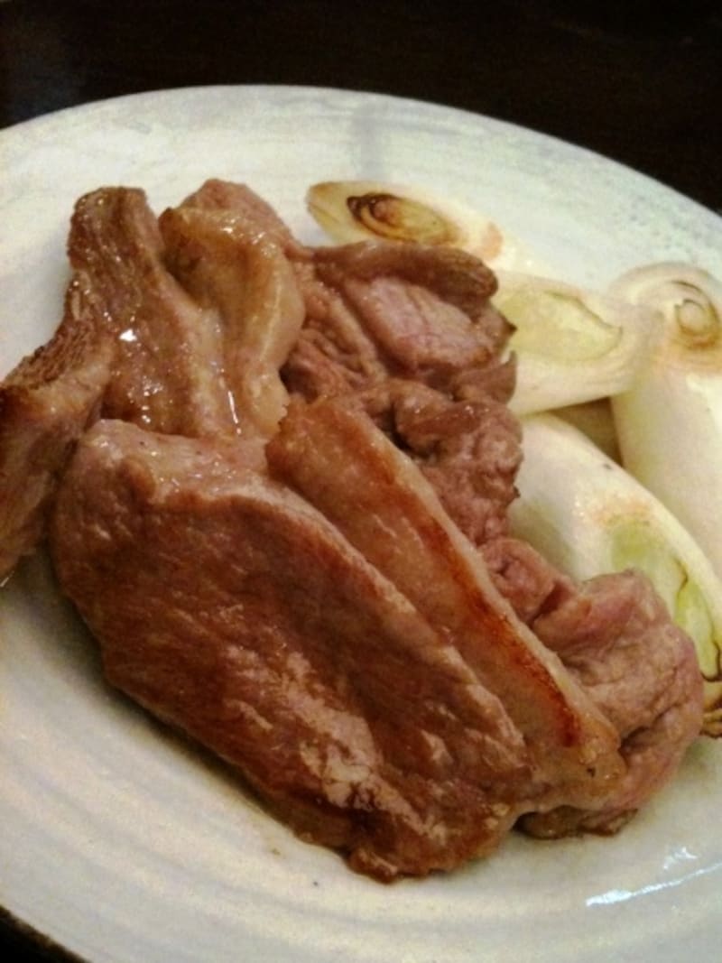 合鴨に長ネギを鴨の脂で炒めた「あいやき」