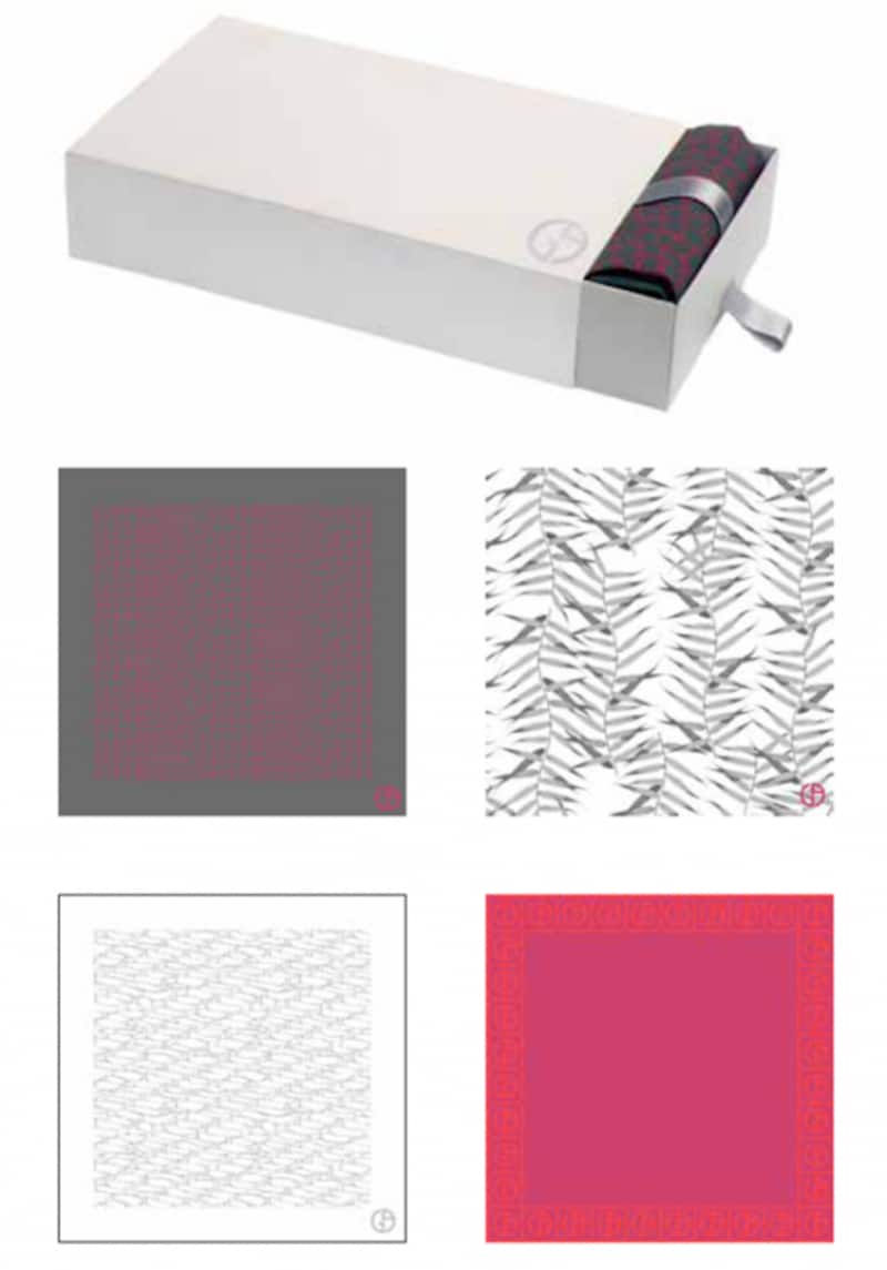 HANDKERCHIEFS 4枚セット￥13,125 W40 X H40 CM (BOX W20 X D12 X H4.5 CM) MATERIAL: COTTON 100%