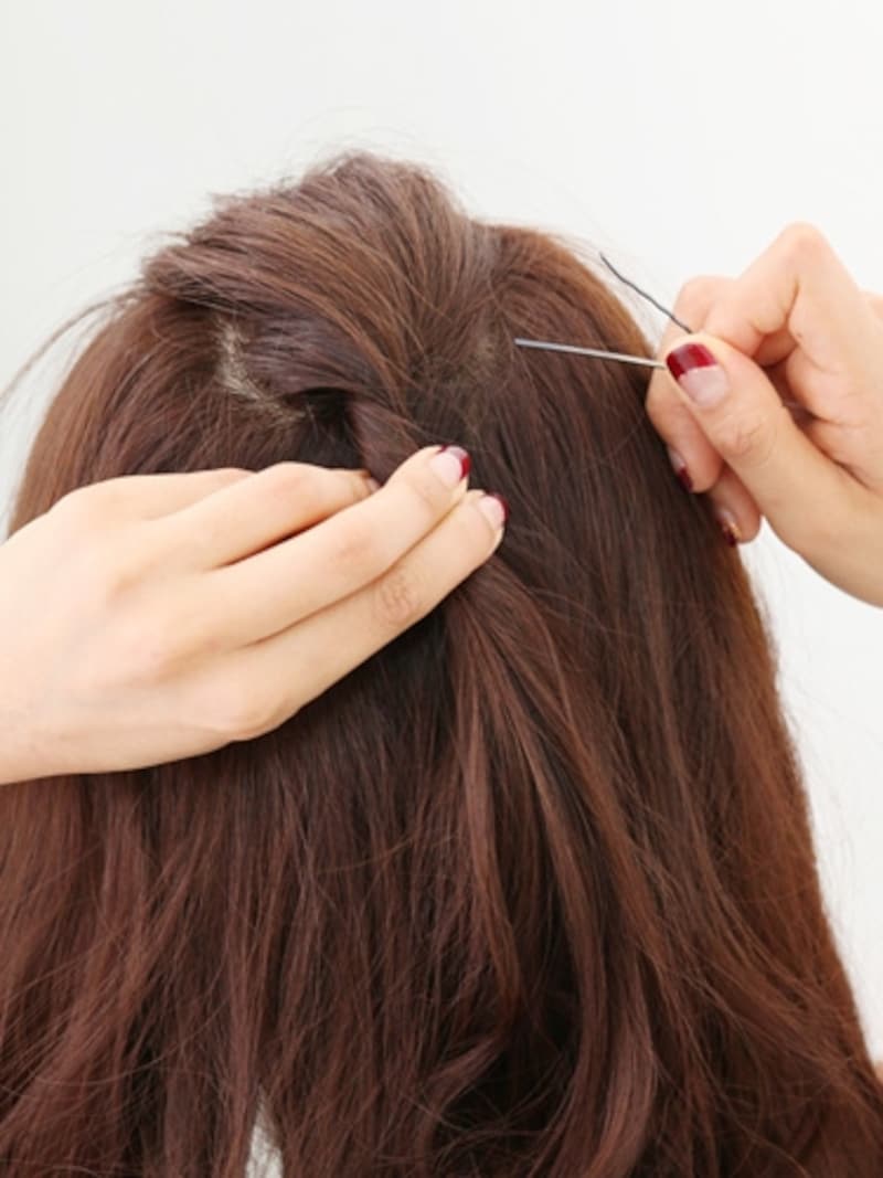 アメピンは下から刺してしっかり固定