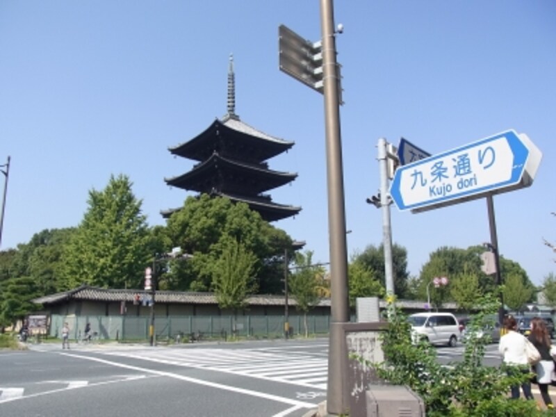 京都、東寺、九条通