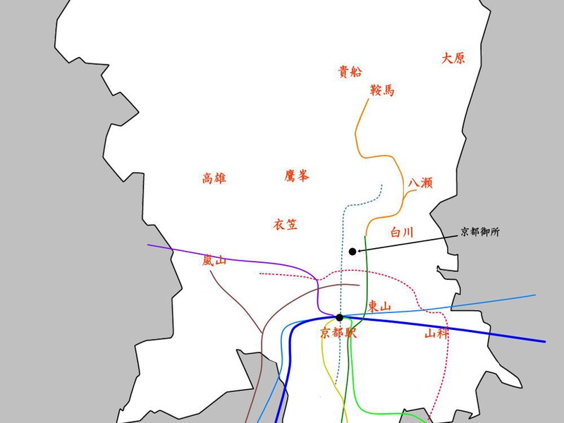 「京都もみじ回遊」紅葉の名所の位置関係
