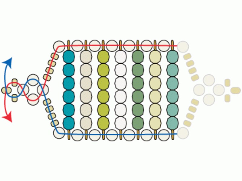 七色ビーズのモザイクプレートリング