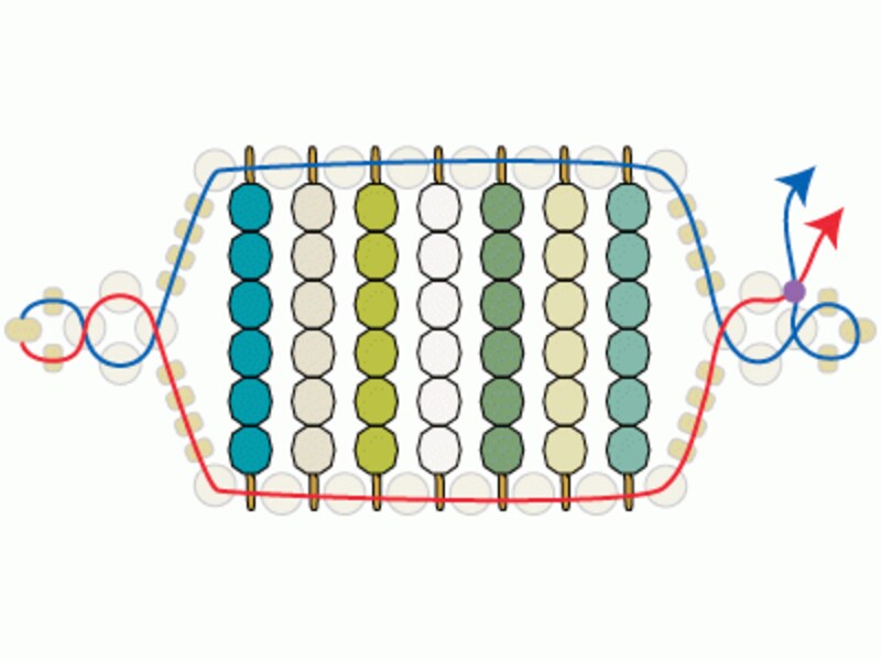 七色ビーズのモザイクプレートリング