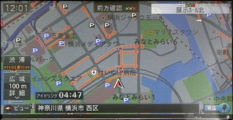 破線がプローブ情報を活用したカロッツェリアのスマートループ渋滞情報。実線がVICS渋滞情報。スマートループ渋滞情報のほうが圧倒的な情報量