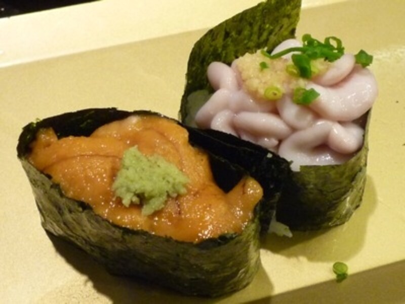 白子（105円）・極上うに（315円）