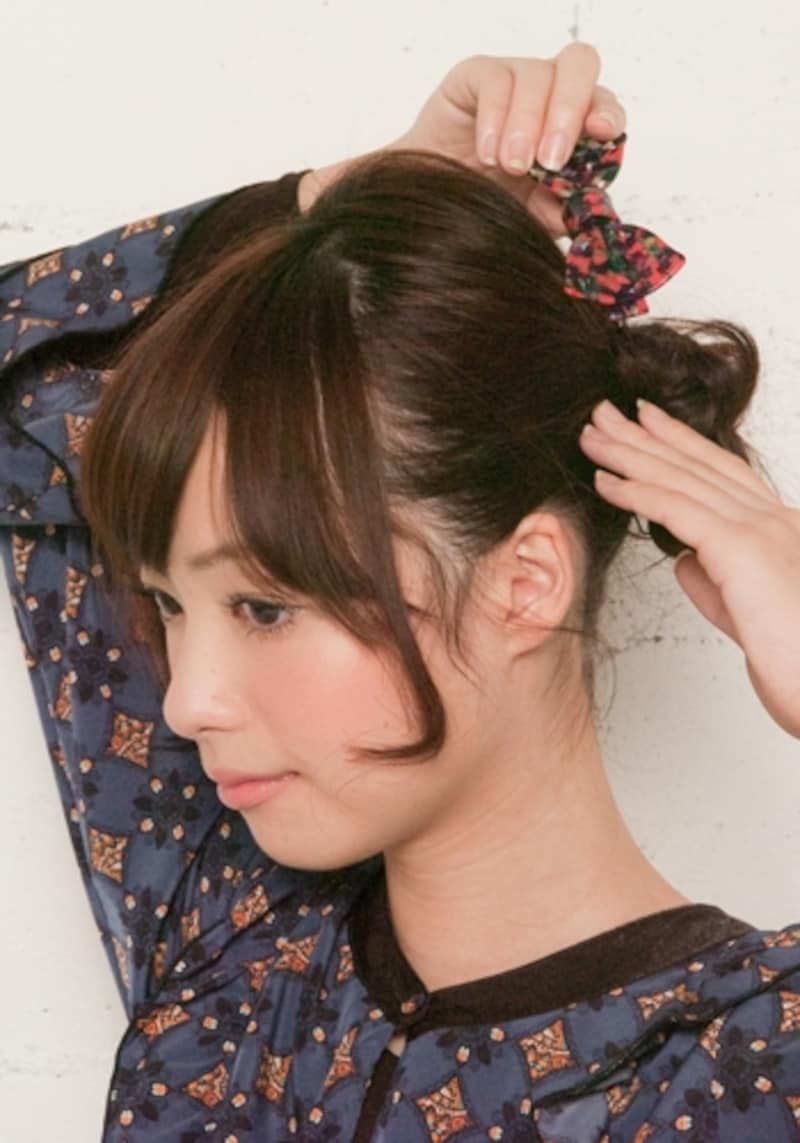 鏡でバランスをみながらとめると良い