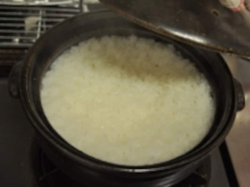 土鍋でご飯炊く手順写真