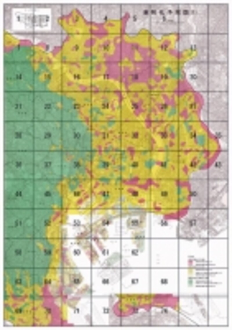 東京都の液状化予測図