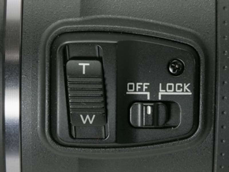 電動ズームレバーのスライド量に応じてズーム速度も変わり、非常にスムーズ