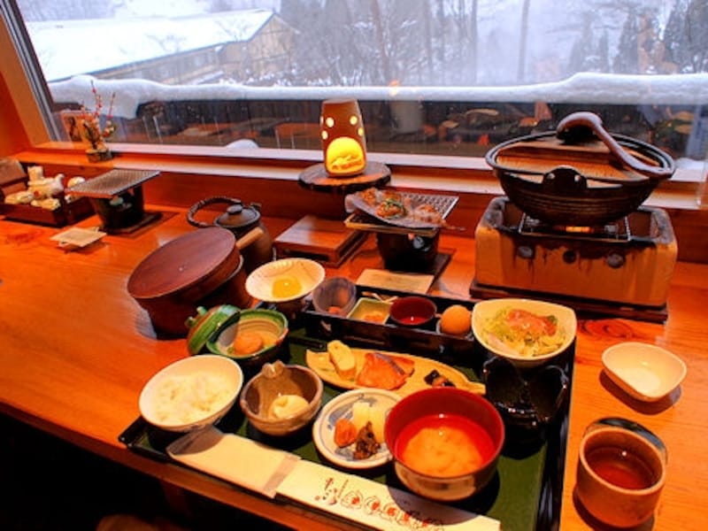 平湯温泉深山桜庵の朝食