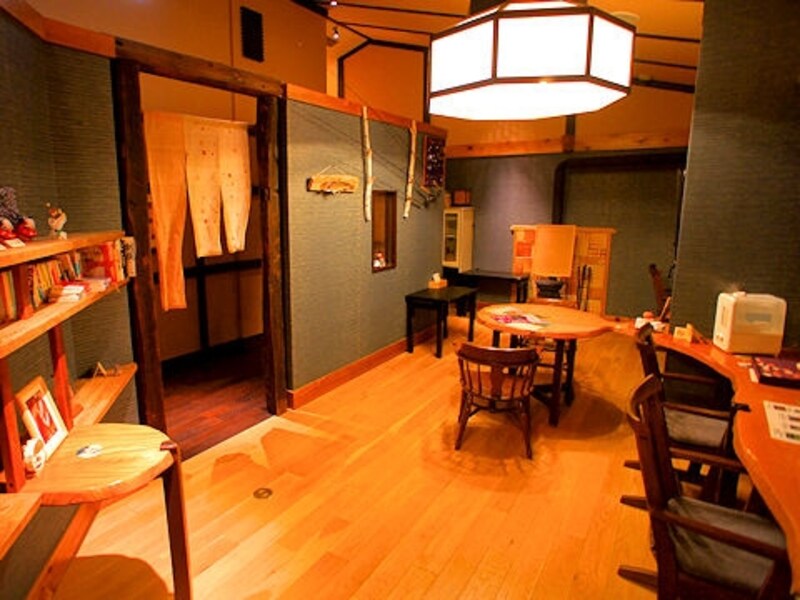 平湯温泉深山桜庵の休憩スペース