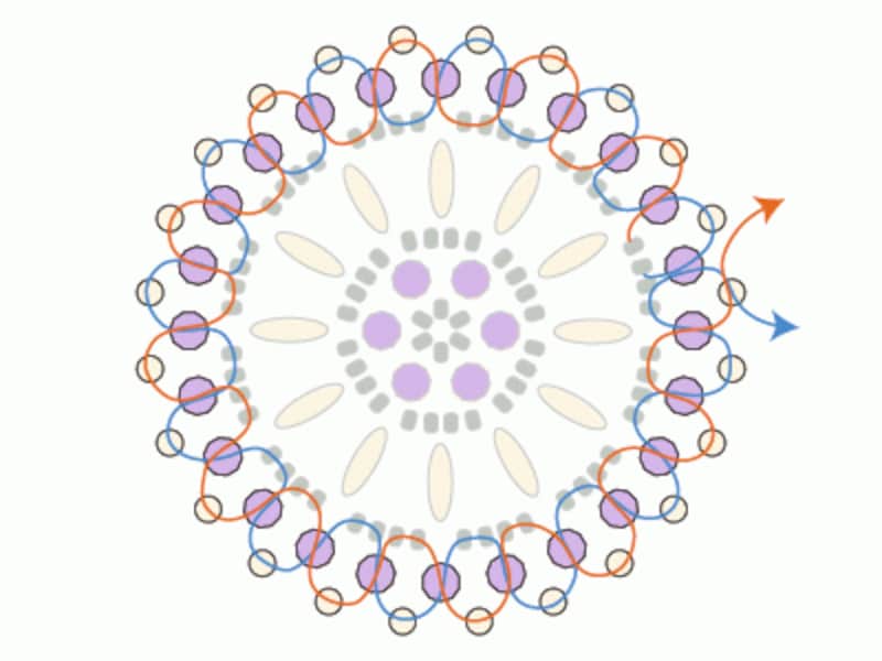 天然石ビーズのエンブレムペンダント