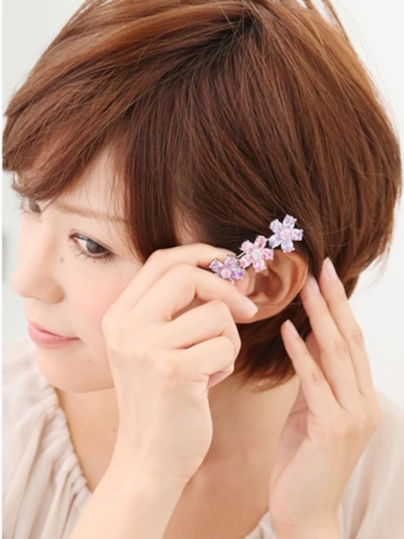 キラキラピンでキュートに