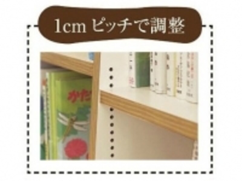 1cmピッチ絵本書棚の拡大画像