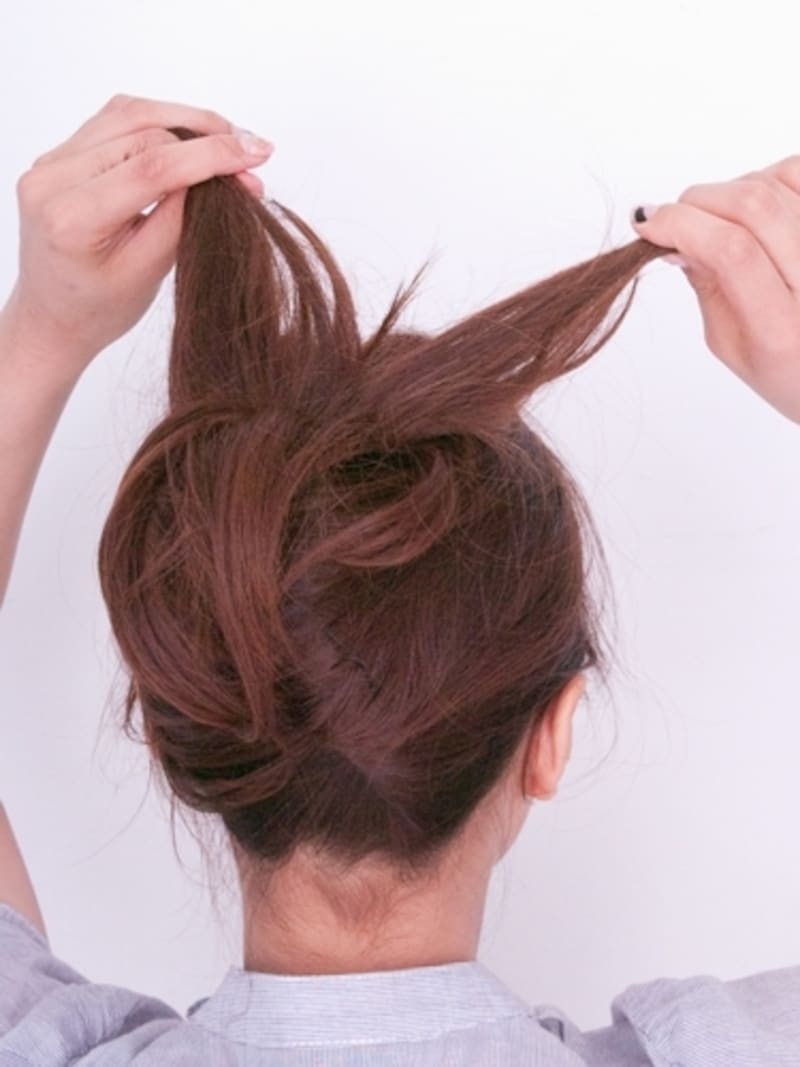 毛束を小分けにする