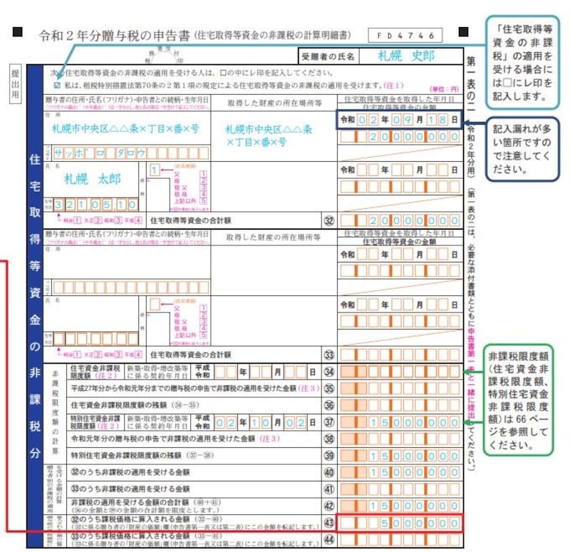 住宅取得等資金贈与の非課税特例の申告方法 確定申告 All About