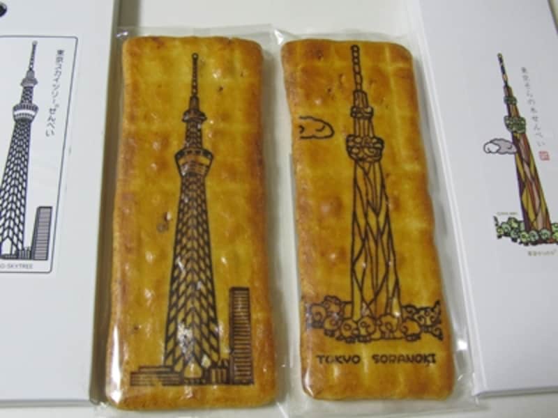 「東京スカイツリー（R）せんべい」「東京そらの木煎餅（R）」
