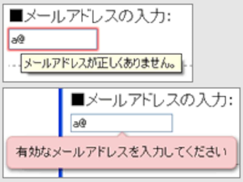 メールアドレスのチェック