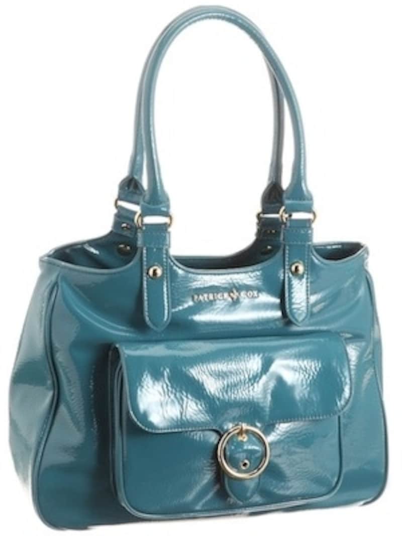[パトリック・コックス] PATRICK COX エナメルベーシック トートバッグ（ターコイズブルー）価格：16800円undefinedJavari.jp