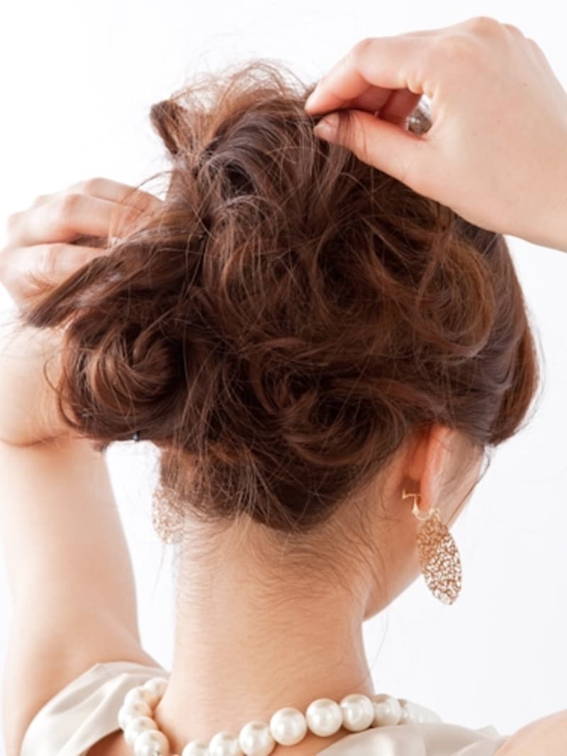 美人シニヨンヘアアレンジ・ロング