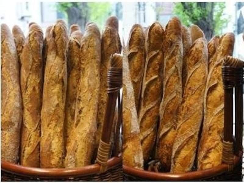 左：そば粉のバゲットundefined右：バゲットLUDO