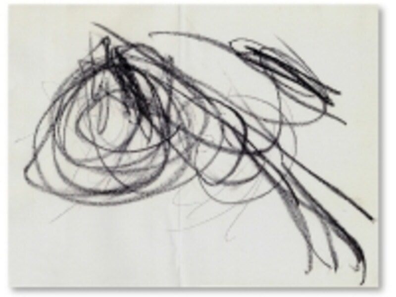 ぐるぐる、ぴゅ～っと、勢いあふれるお絵描きが…