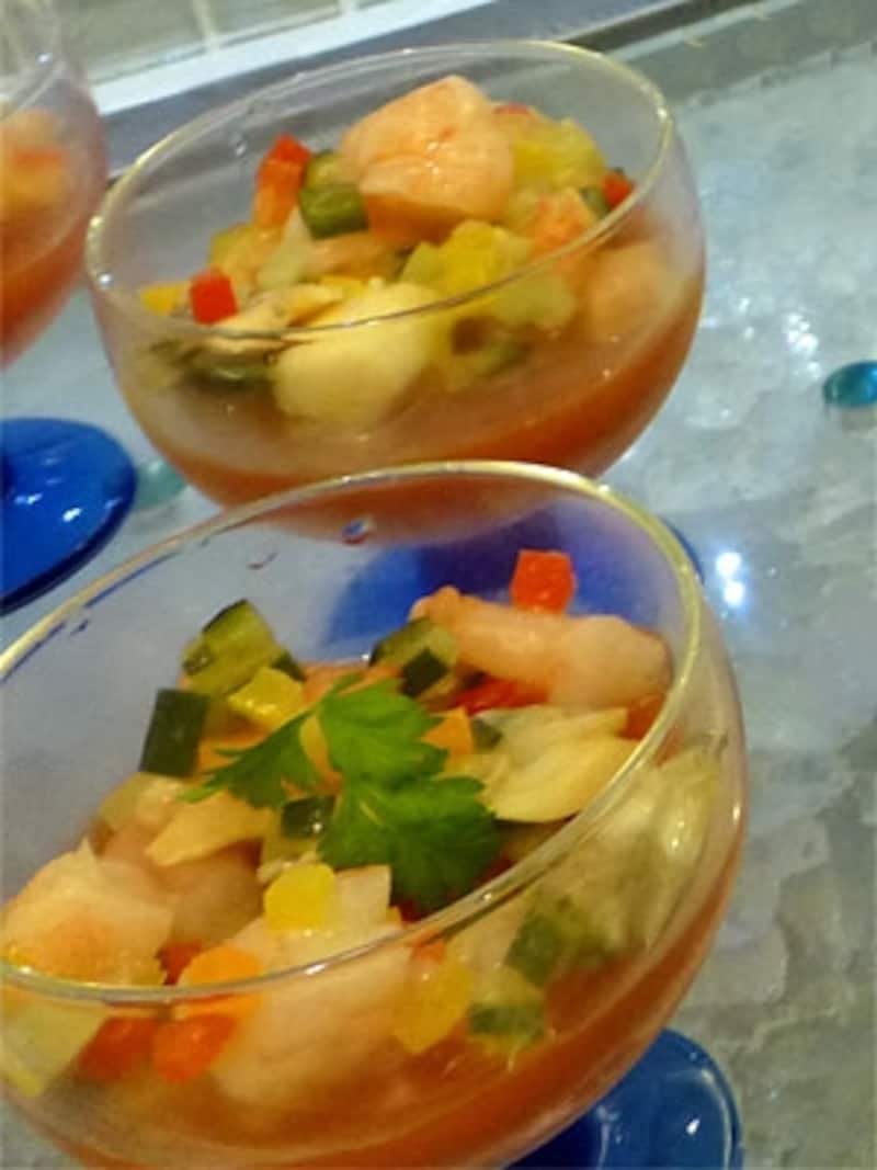 ガスパチョゼリーと魚介のマリニェール