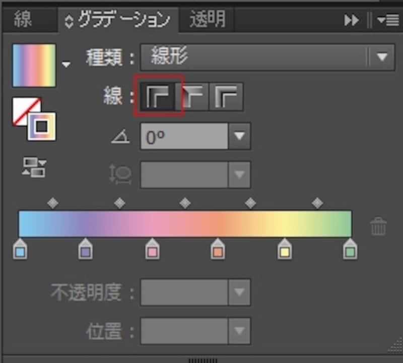 「線にグラデーションを適用」