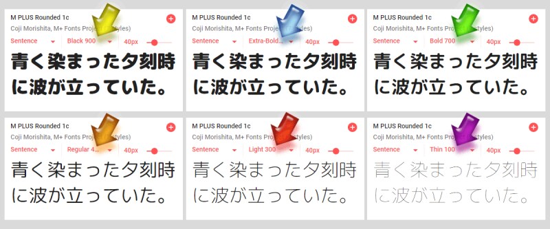 1つのWebフォントには複数のスタイル(太さなど)が含まれていることもある