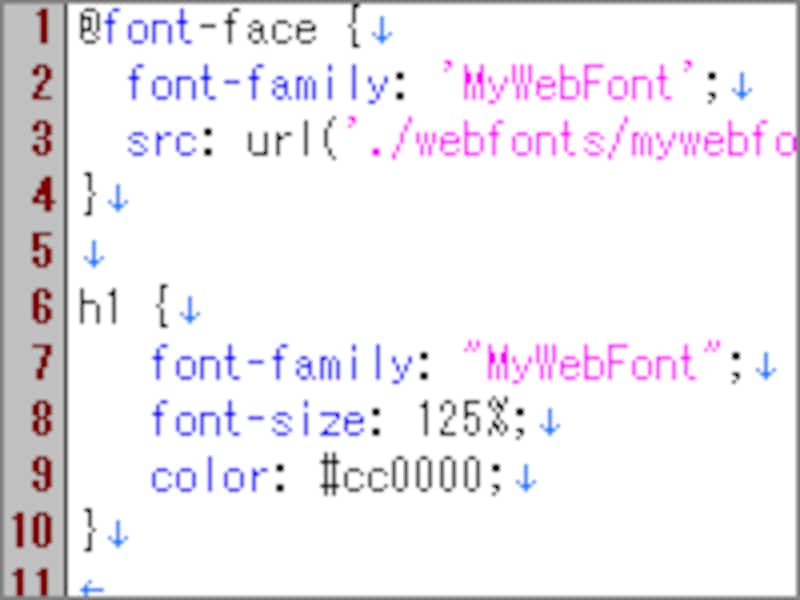 Webフォントを使うCSSソース