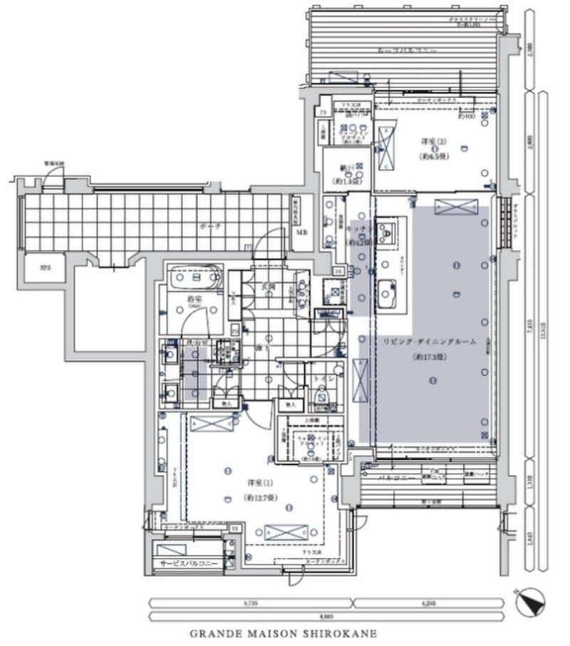 「グランドメゾン白金」モデルルームのプラン