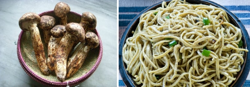 ブータン産の松茸とお蕎麦