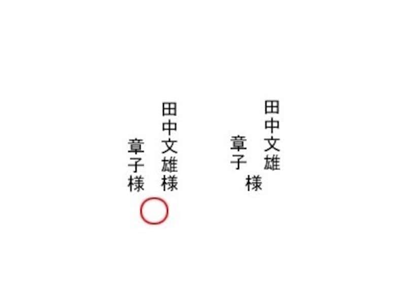 連名の場合も、それぞれに「様」を付ける