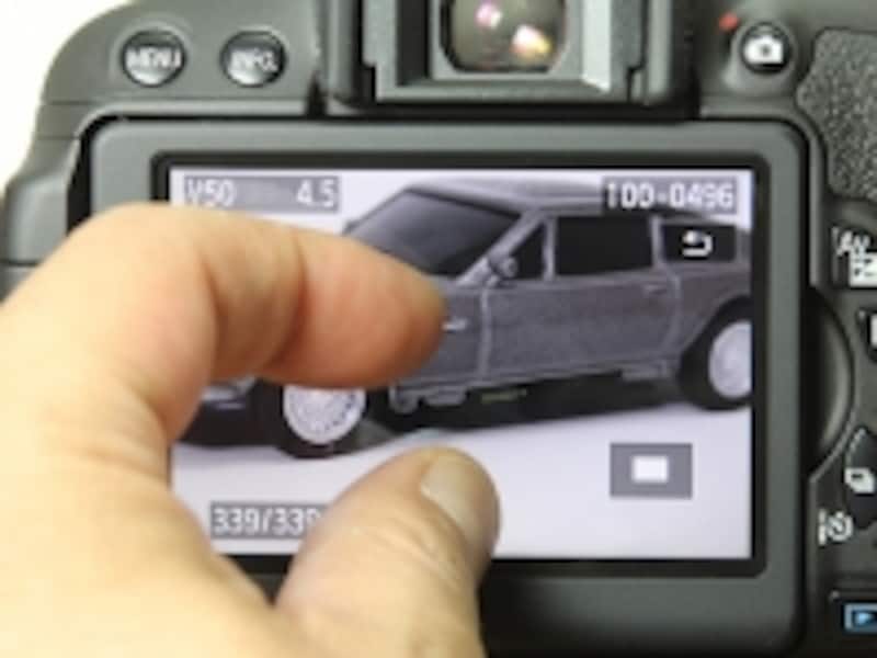 再生画像を2本指で拡大・縮小が可能