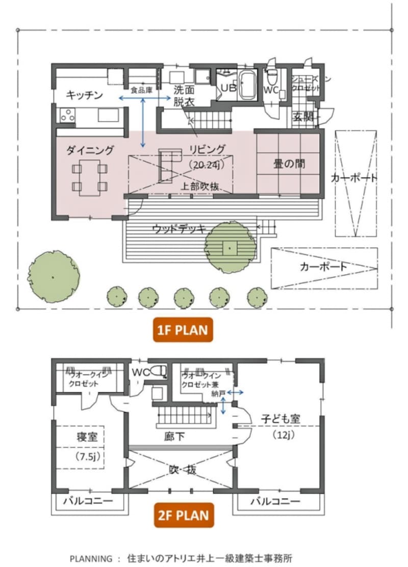 【図1】延べ床面積35坪の家　間取り例