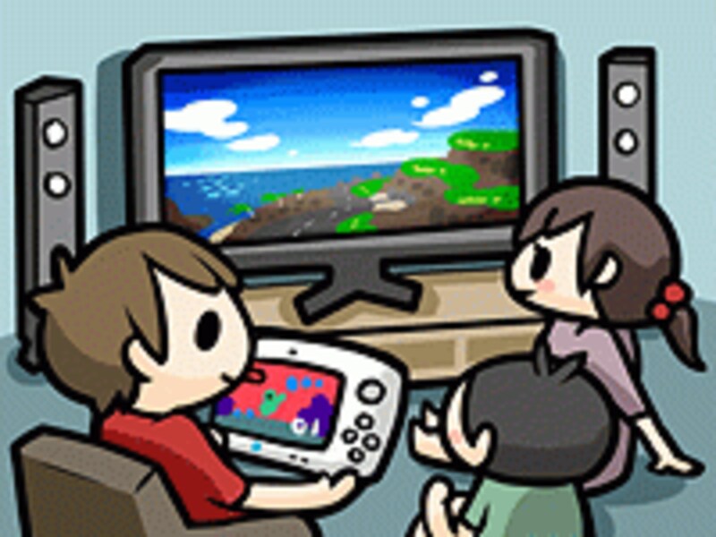 Wii Uで遊ぶプレイヤーの図