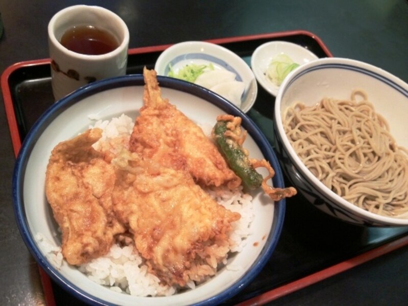 キスの天丼とそばのセット
