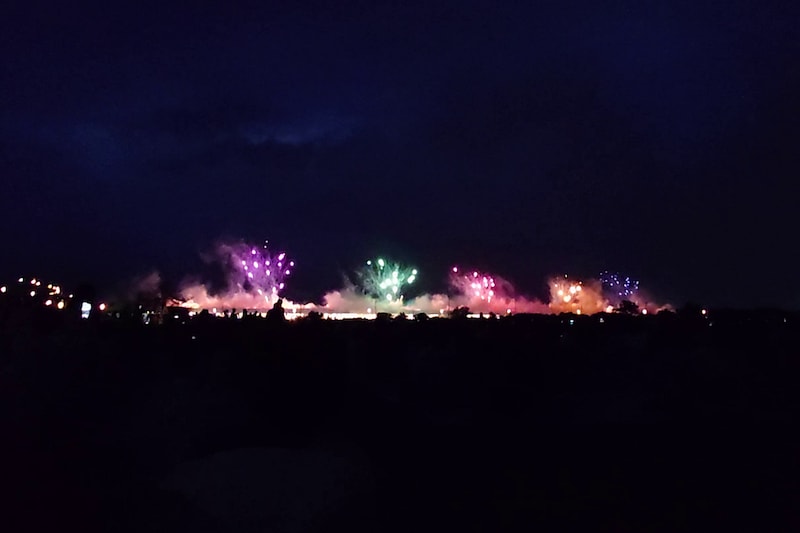 長岡花火／長生橋を使ったナイアガラ