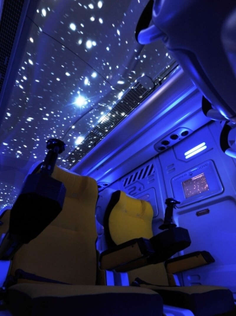 正面、壁面、頭上に映し出される美しい映像