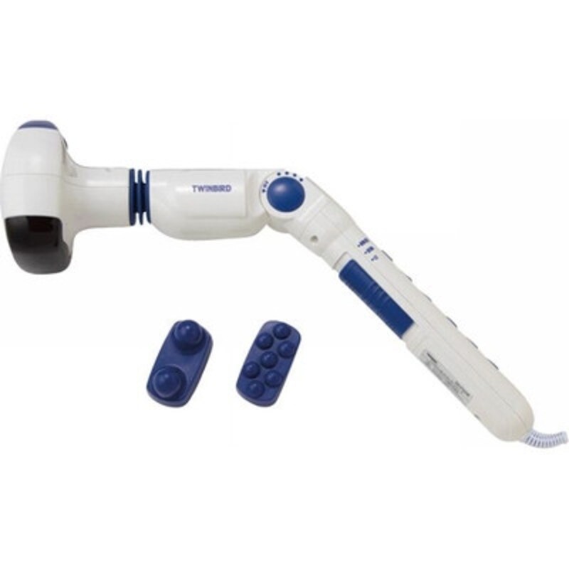 ハンディーホットマッサージャーF EM-2195W。4200円前後。体型やマッサージ部位、力の入り具合などに合わせて、使いやすい角度にヘッドを調節できます