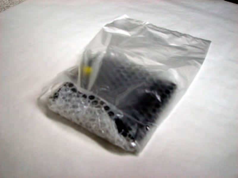 水濡れ防止にビニール袋を使用