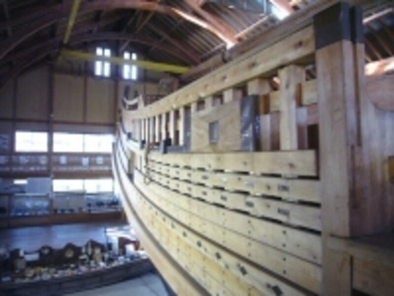 実物大に復元された白山丸