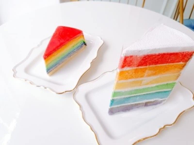 カフェドパリのレインボーケーキ