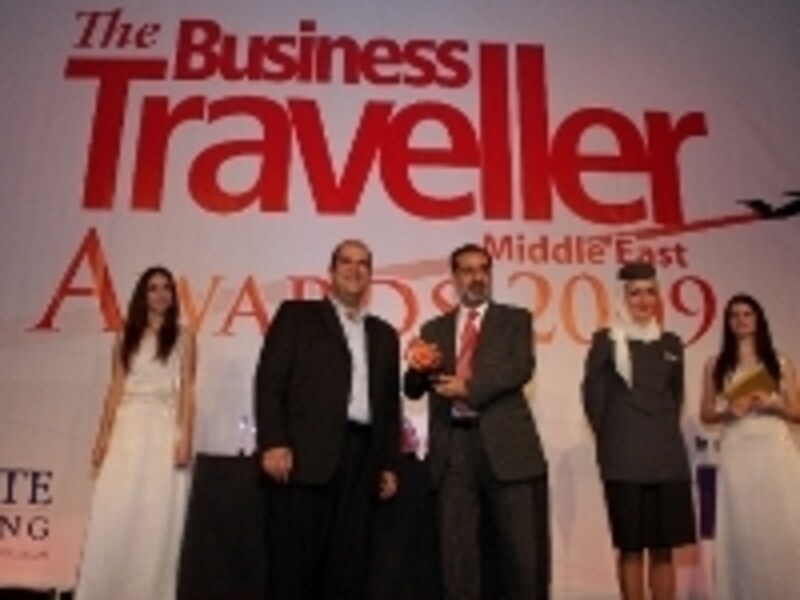 ザ・ビジネストラベラーアワードでの受賞の様子　Copyright Of Etihad Airways