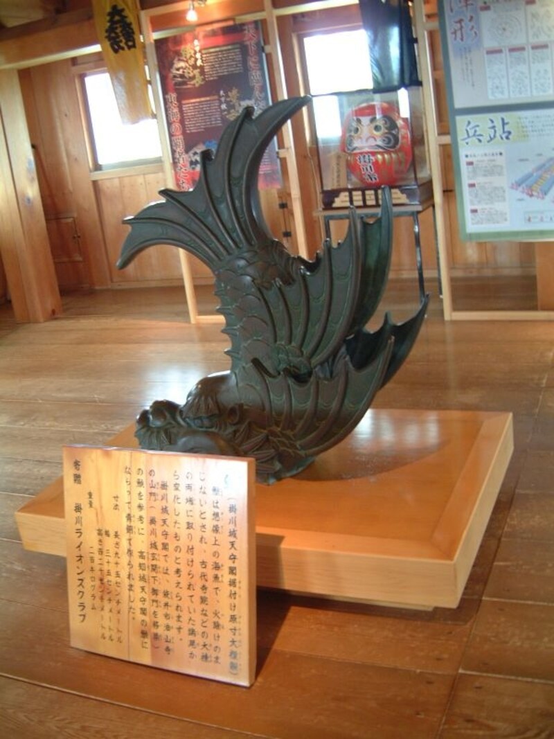 掛川城天守閣の内部/鯱のレプリカ