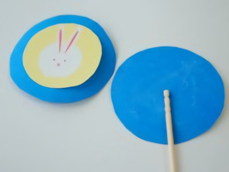 画用紙と爪楊枝でお月見製作・工作!夜空と月うさぎのピック
